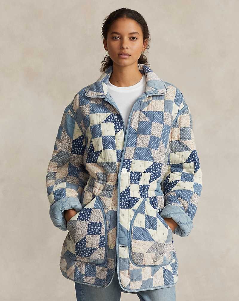 Chamarras Ralph Lauren Reversible Quilt Patchwork-Motif Mujer Patchwork Chambray | GEIHOWL-49 - vista 1