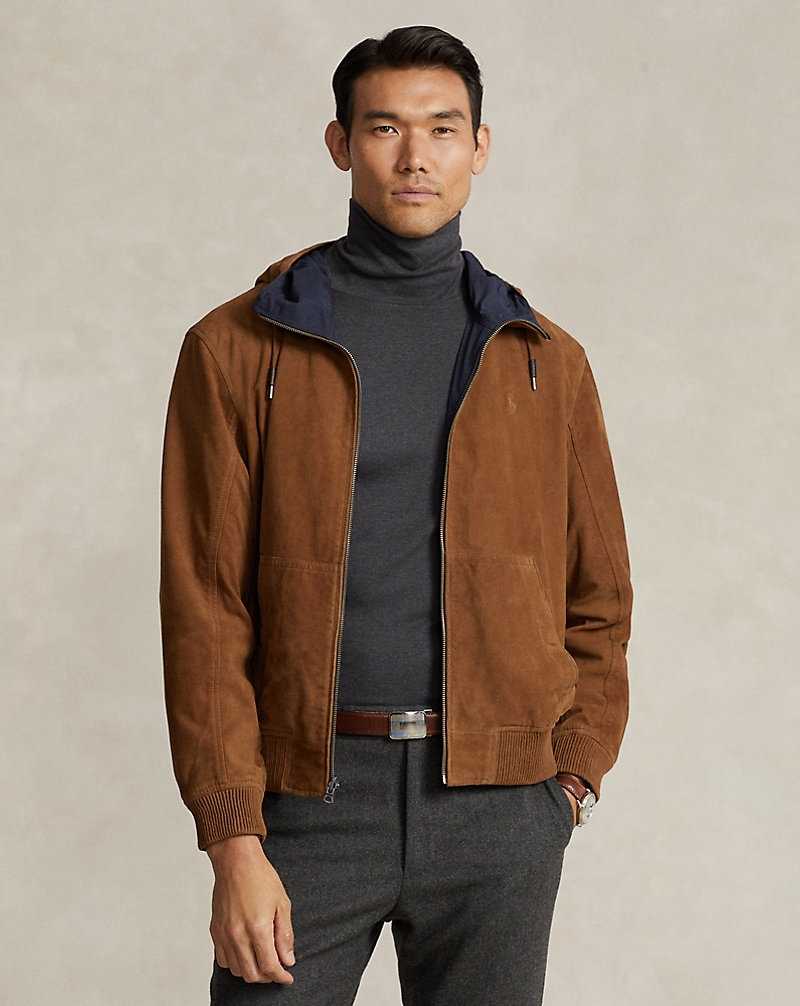 Chamarras Ralph Lauren Reversible Suede-Taffeta Hooded Hombre Country Brown/Collection | MTUGREZ-89 - vista 1
