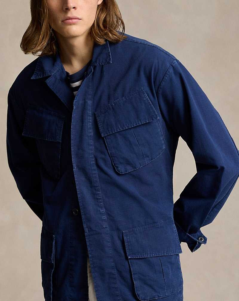 Chamarras Ralph Lauren Ripstop Utility Overshirt Hombre Azul Marino | FXHPZOI-20 - vista 5