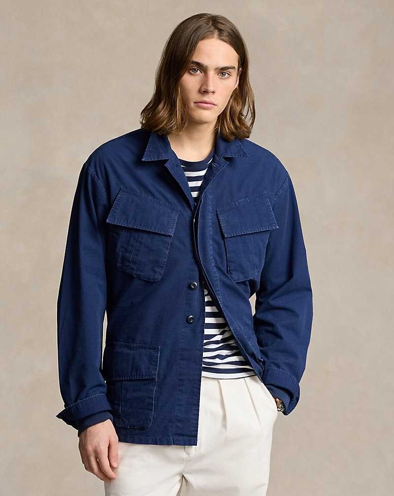 Chamarras Ralph Lauren Ripstop Utility Overshirt Hombre Azul Marino | FXHPZOI-20 - vista 1