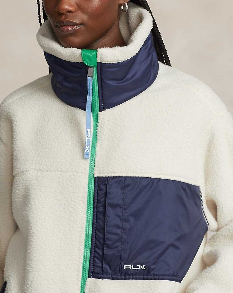 Chamarras Ralph Lauren Ripstop-Trim Fleece Zip Mujer Azul Marino | ASEHCJP-82 - vista 5