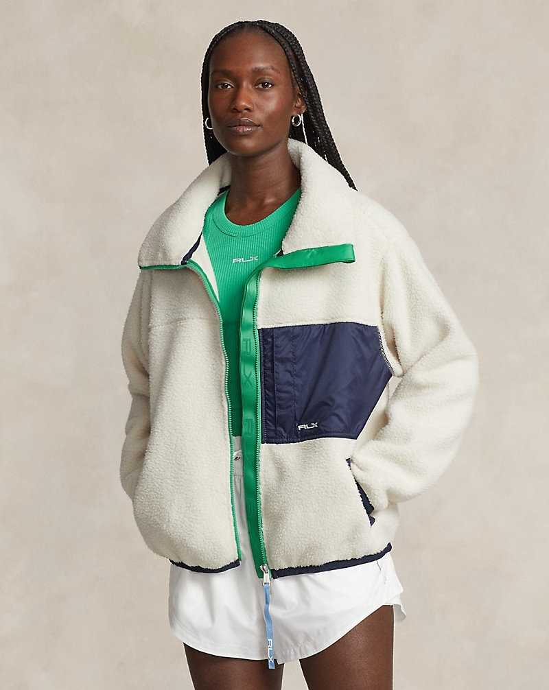 Chamarras Ralph Lauren Ripstop-Trim Fleece Zip Mujer Azul Marino | ASEHCJP-82 - vista 1