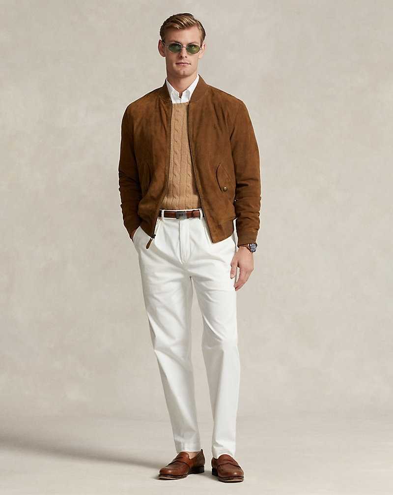 Chamarras Ralph Lauren Suede Bomber Hombre Marrom | COHLURS-04 - vista 3