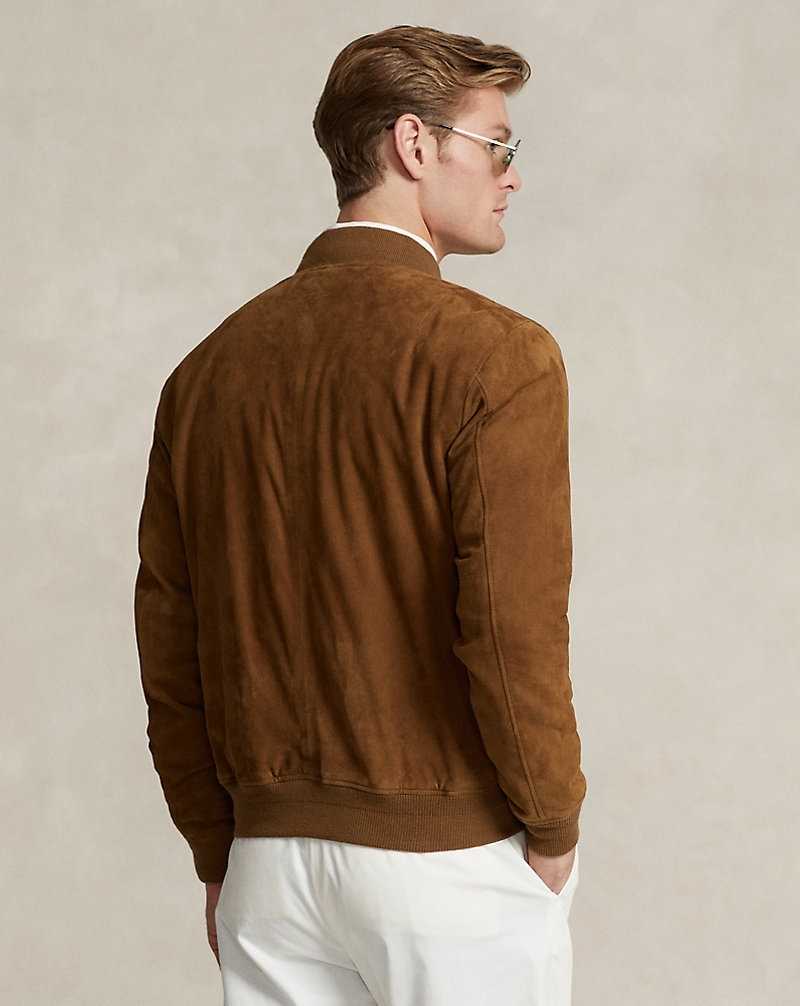 Chamarras Ralph Lauren Suede Bomber Hombre Marrom | COHLURS-04 - vista 4