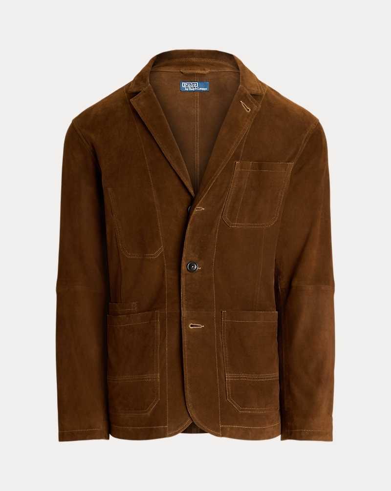 Chamarras Ralph Lauren Suede Hombre Marrom | DPKCNVI-38 - vista 2
