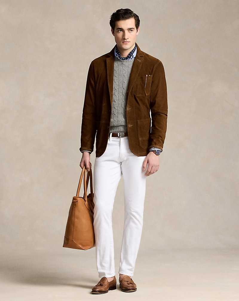 Chamarras Ralph Lauren Suede Hombre Marrom | DPKCNVI-38 - vista 3