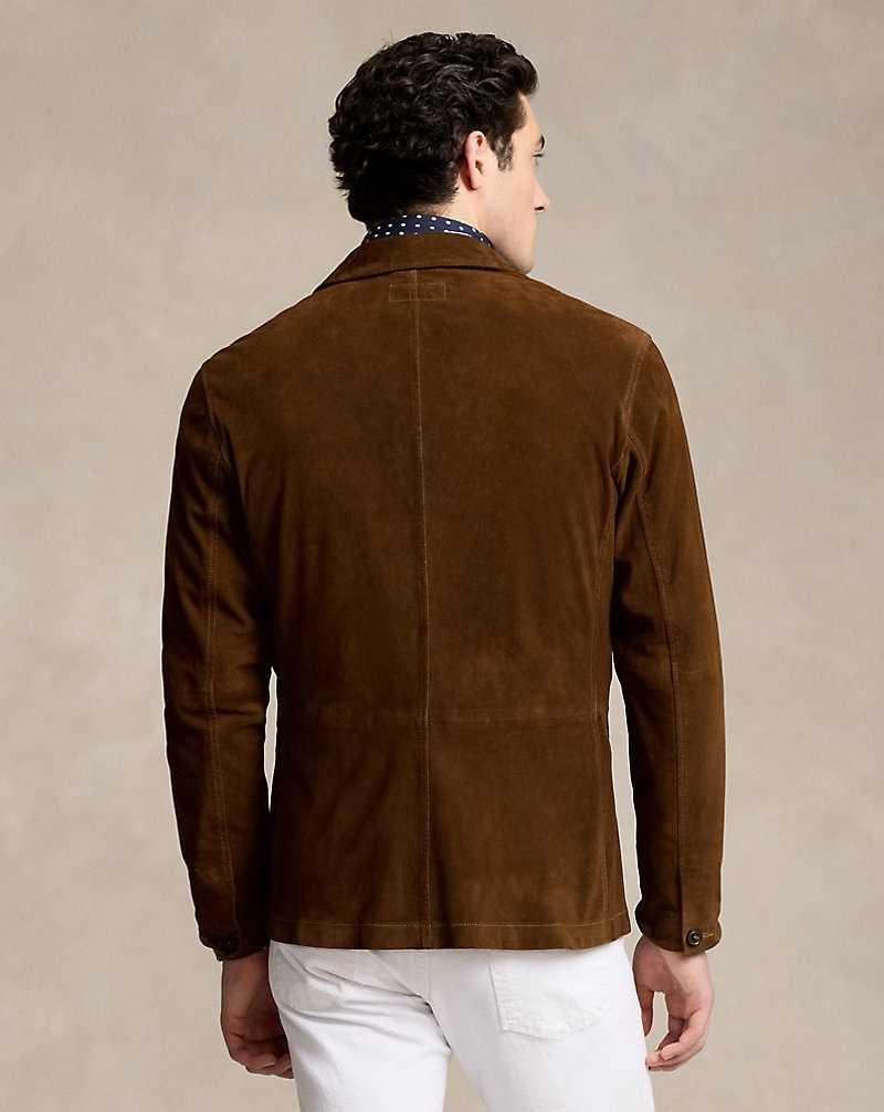 Chamarras Ralph Lauren Suede Hombre Marrom | DPKCNVI-38 - vista 4