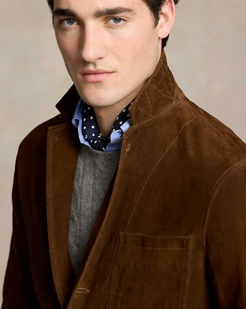 Chamarras Ralph Lauren Suede Hombre Marrom | DPKCNVI-38 - vista 5
