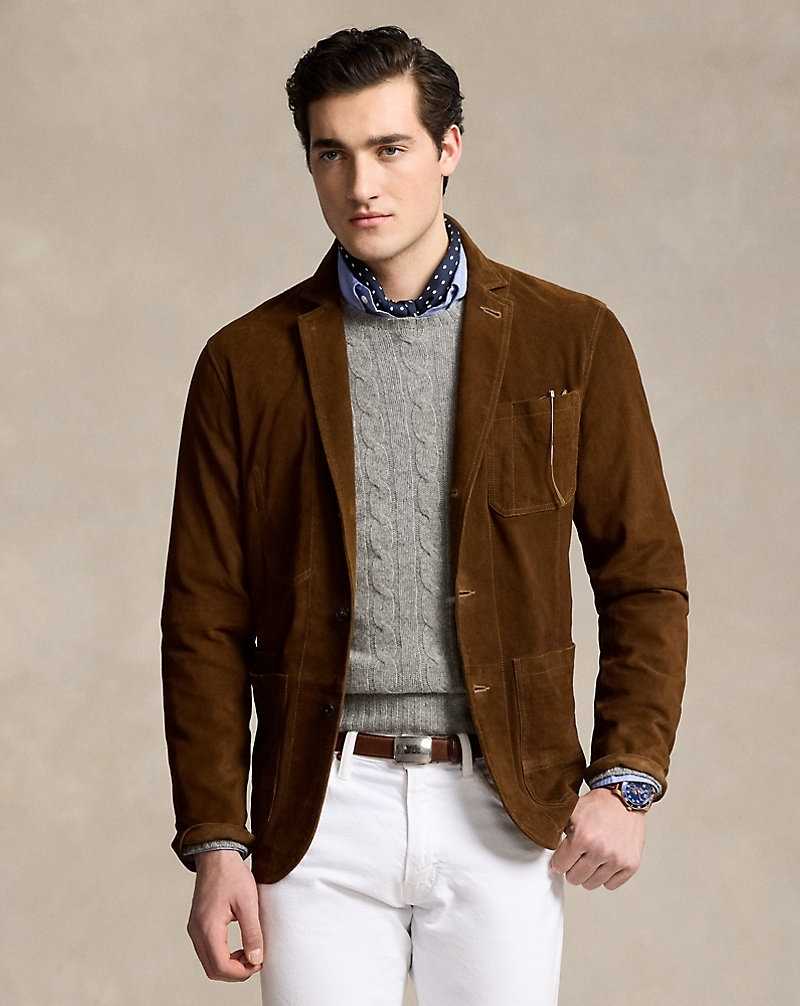 Chamarras Ralph Lauren Suede Hombre Marrom | DPKCNVI-38 - vista 1