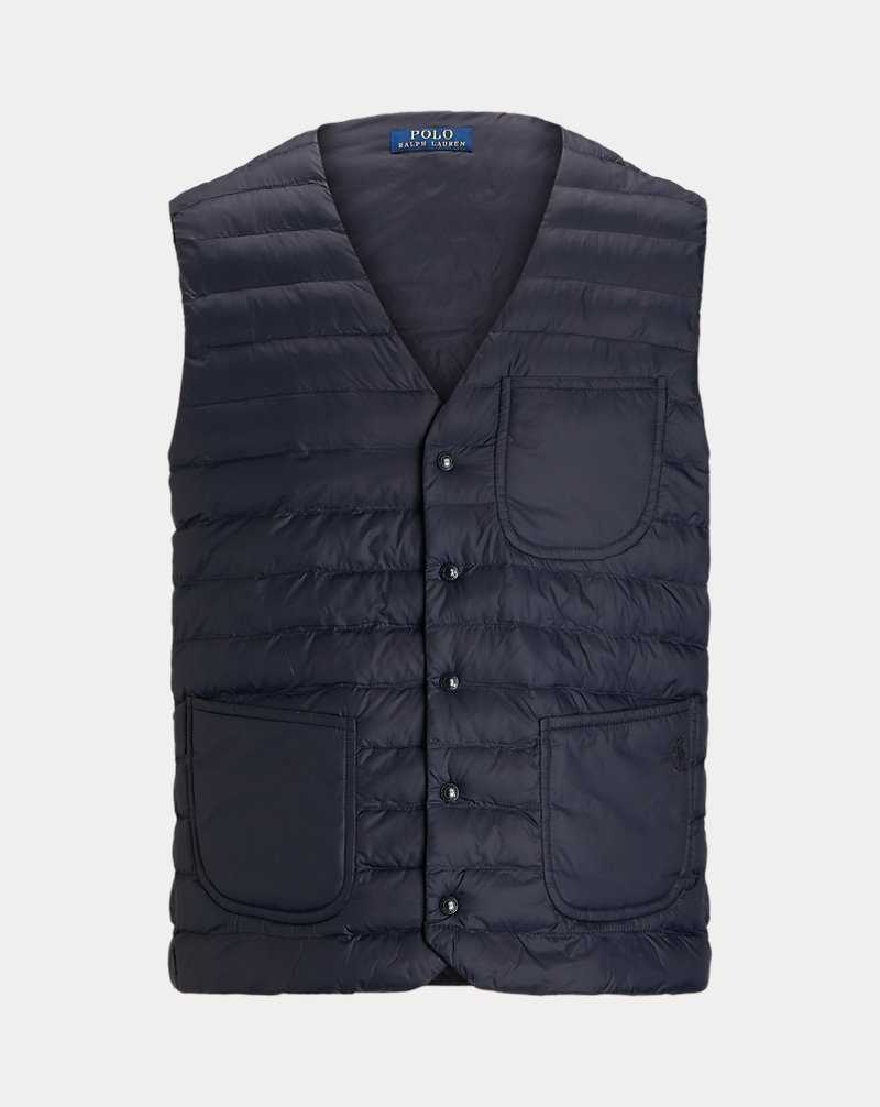 Chamarras Ralph Lauren The Beaton Water-Repellent V-Neck Gilet Hombre Azul Marino | PWEGNQO-32 - vista 2