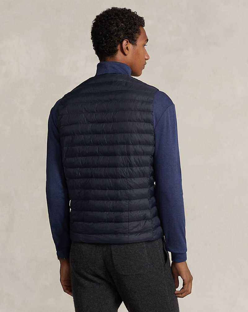 Chamarras Ralph Lauren The Beaton Water-Repellent V-Neck Gilet Hombre Azul Marino | PWEGNQO-32 - vista 4