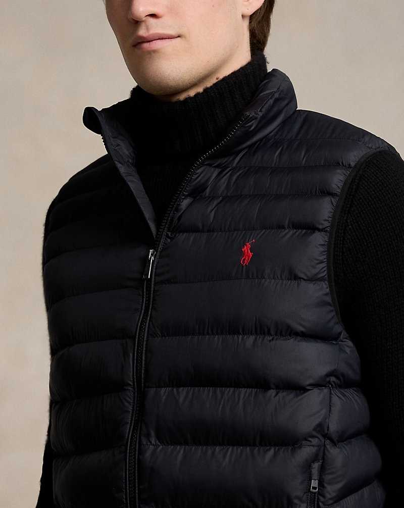 Chamarras Ralph Lauren The Colden Packable Water-Repellent Gilet Hombre Negros | KIGTNQC-58 - vista 5