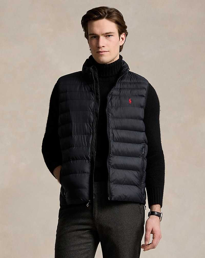 Chamarras Ralph Lauren The Colden Packable Water-Repellent Gilet Hombre Negros | KIGTNQC-58 - vista 1