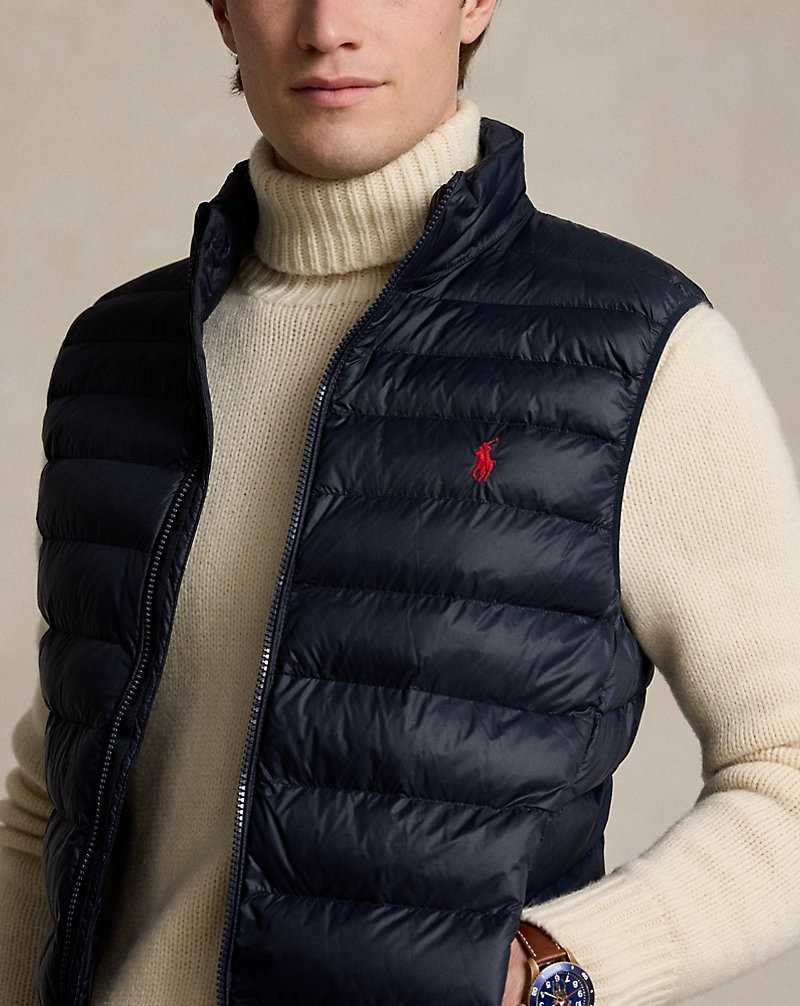 Chamarras Ralph Lauren The Colden Packable Water-Repellent Gilet Hombre Azul Marino | NKLEJQB-13 - vista 5
