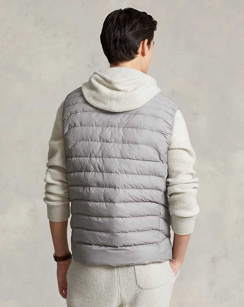 Chamarras Ralph Lauren The Colden Packable Water-Repellent Gilet Hombre Grises Claro | VPHNRLG-92 - vista 4