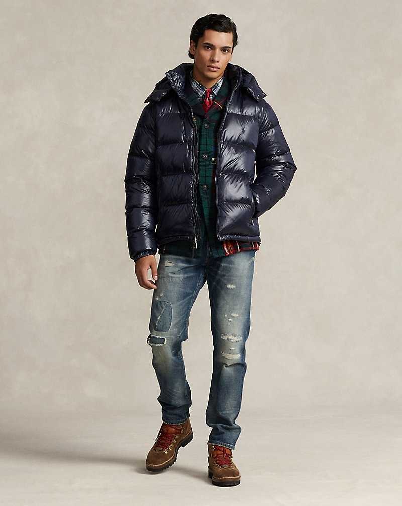 Chamarras Ralph Lauren The Decker Glossed Down Hombre Azul Marino | EAKZFMR-01 - vista 3