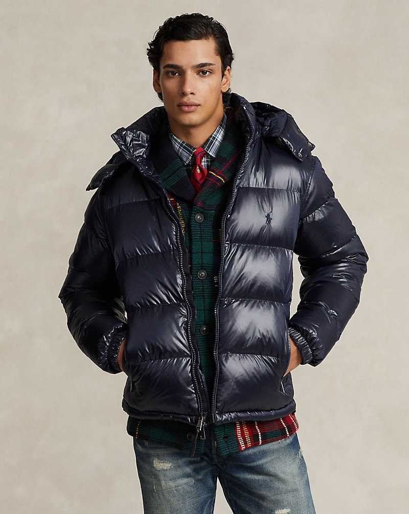 Chamarras Ralph Lauren The Decker Glossed Down Hombre Azul Marino | EAKZFMR-01 - vista 1