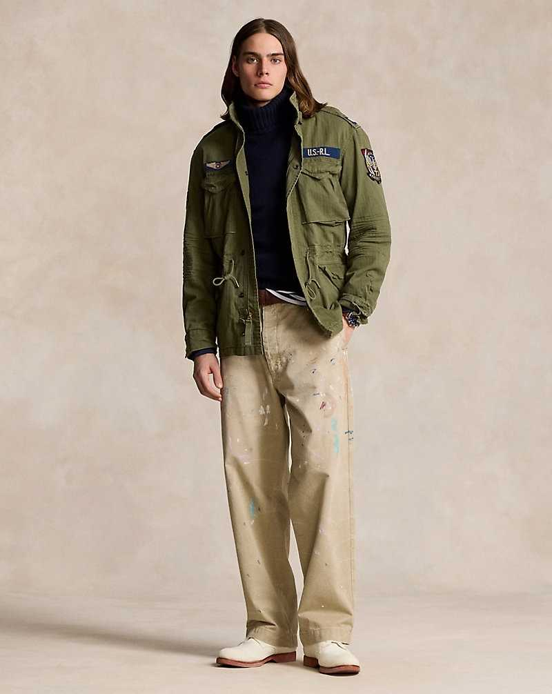 Chamarras Ralph Lauren The Iconic Field Hombre Verde Oliva | JPNUYSQ-38 - vista 3