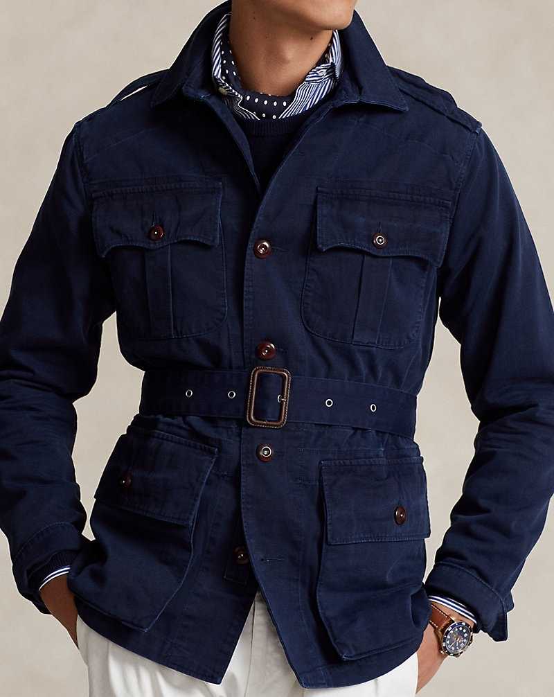 Chamarras Ralph Lauren Twill Belted Utility Hombre Azul Marino | WVJXZGF-05 - vista 5