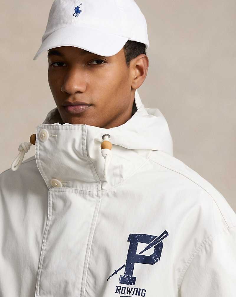 Chamarras Ralph Lauren Twill Graphic Hooded Hombre Blancos | EGTVMXF-15 - vista 5