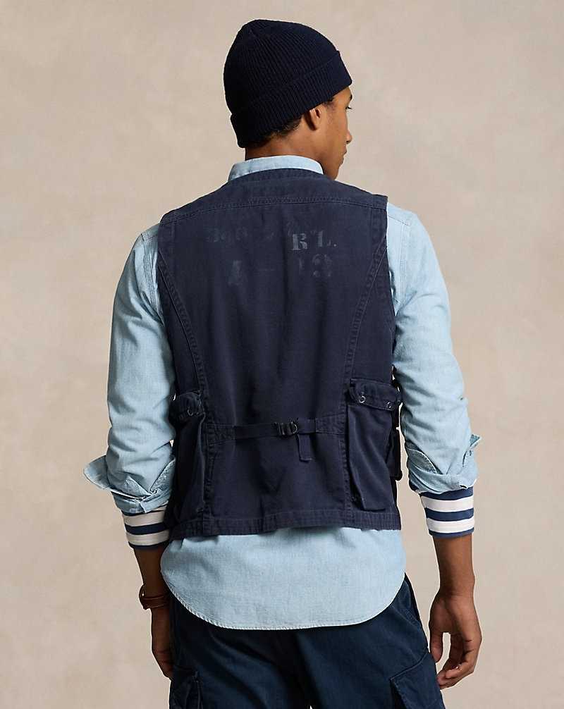 Chamarras Ralph Lauren Twill Graphic Utility Gilet Hombre Ink | QLOIXBW-72 - vista 4