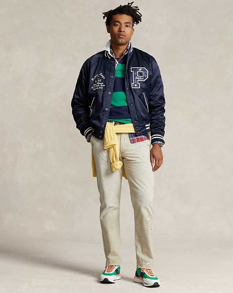 Chamarras Ralph Lauren Varsity-Inspired Satin Hombre Azul Marino | TPCYWZD-56 - vista 3