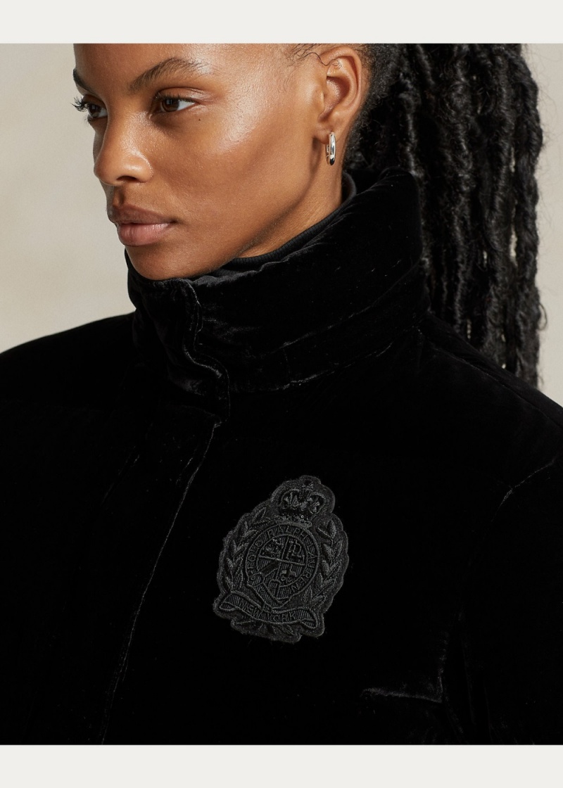 Chamarras Velvet Acolchado Down Mujer Negros | LMXW29846 - vista 2