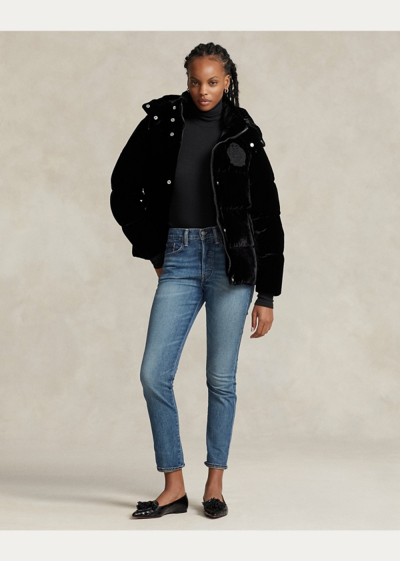 Chamarras Velvet Acolchado Down Mujer Negros | LMXW29846 - vista 3