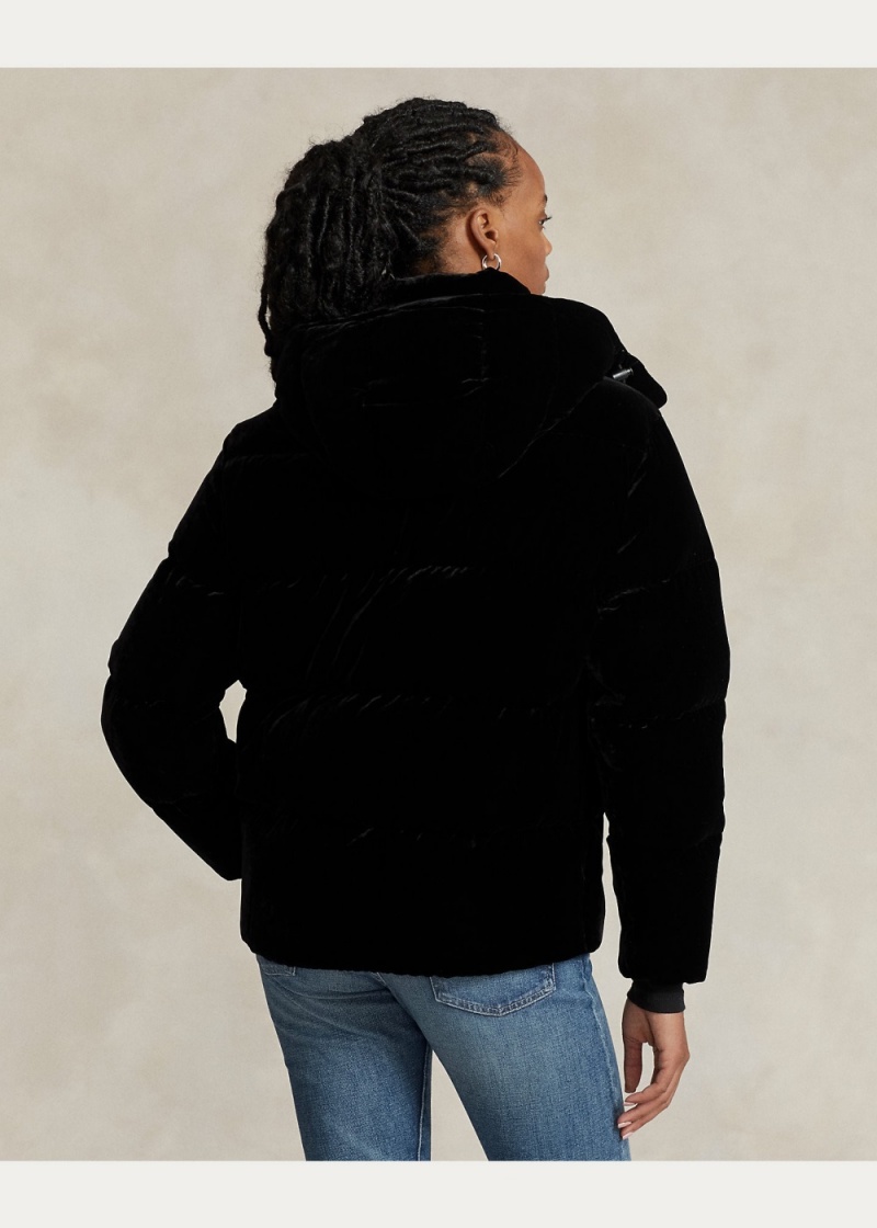 Chamarras Velvet Acolchado Down Mujer Negros | LMXW29846 - vista 4