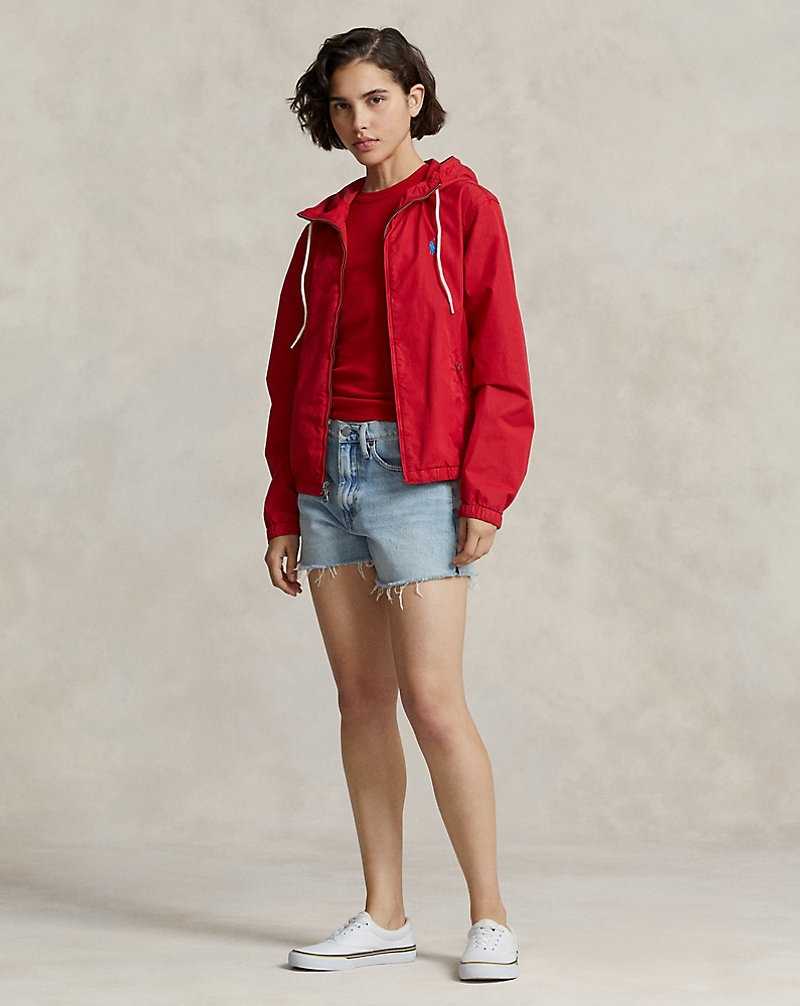 Chamarras Ralph Lauren Washed Twill Hooded Mujer Rojos | AMQEKXS-07 - vista 3