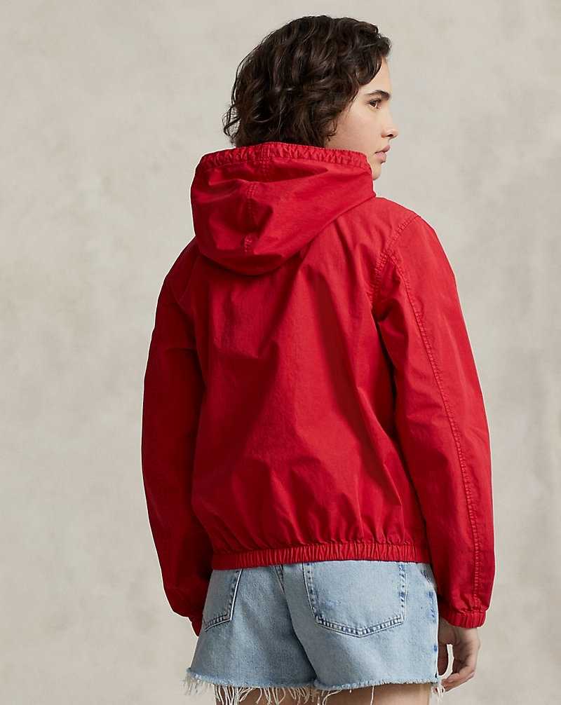 Chamarras Ralph Lauren Washed Twill Hooded Mujer Rojos | AMQEKXS-07 - vista 4