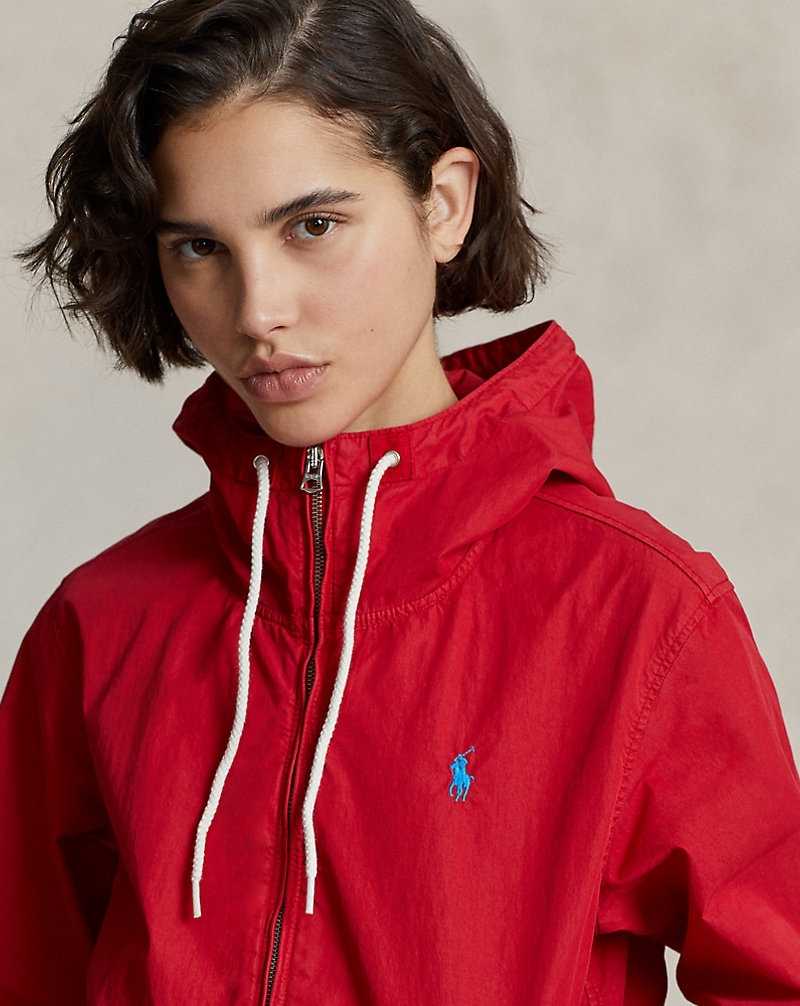 Chamarras Ralph Lauren Washed Twill Hooded Mujer Rojos | AMQEKXS-07 - vista 5
