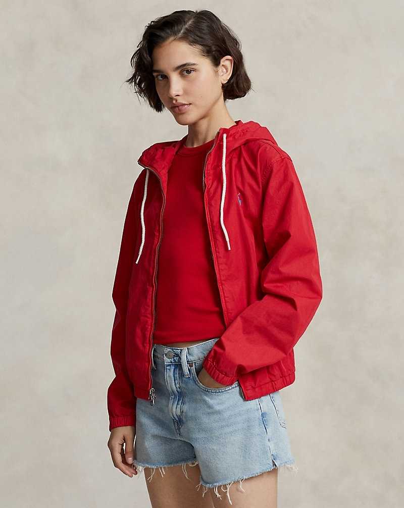 Chamarras Ralph Lauren Washed Twill Hooded Mujer Rojos | AMQEKXS-07 - vista 1