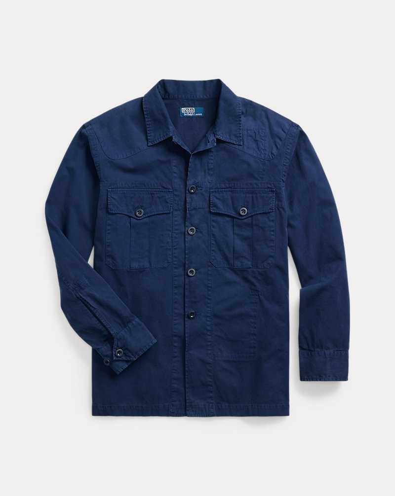 Chamarras Ralph Lauren Washed Twill Overshirt Hombre Azul Marino | TZIUNLP-46 - vista 2