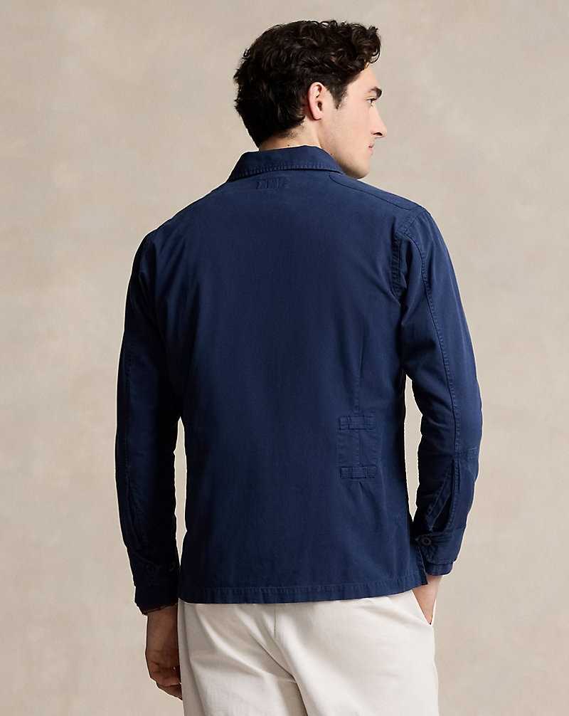 Chamarras Ralph Lauren Washed Twill Overshirt Hombre Azul Marino | TZIUNLP-46 - vista 4
