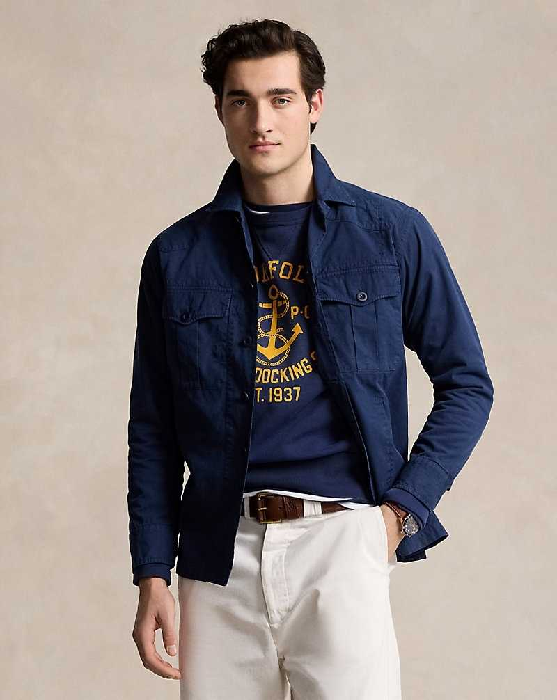 Chamarras Ralph Lauren Washed Twill Overshirt Hombre Azul Marino | TZIUNLP-46 - vista 1