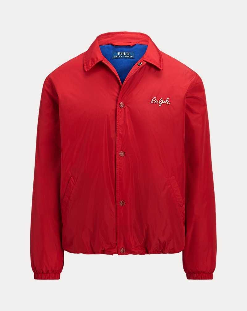 Chamarras Ralph Lauren Water-Repellent Coach's Hombre Rojos | QKCLGPA-54 - vista 2