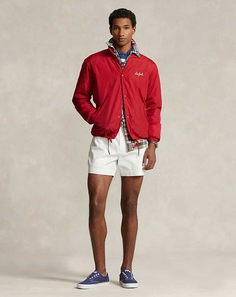 Chamarras Ralph Lauren Water-Repellent Coach's Hombre Rojos | QKCLGPA-54 - vista 3