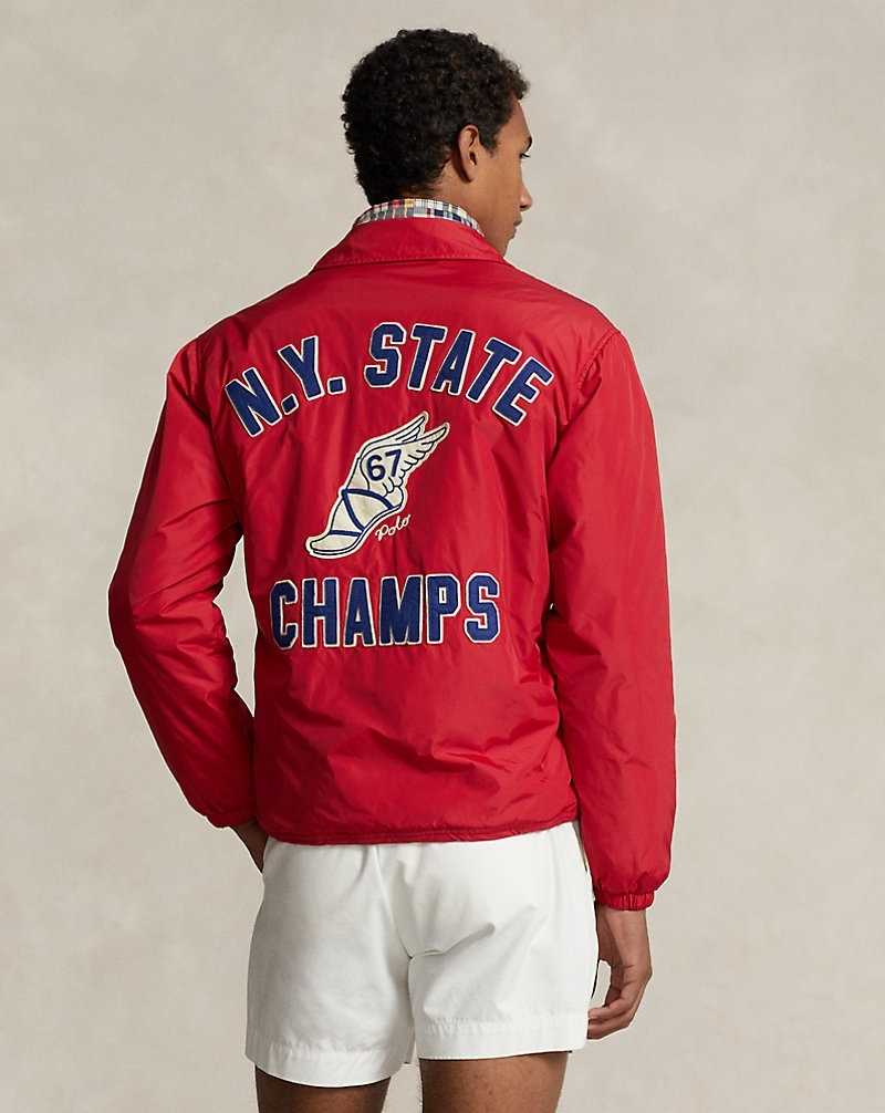 Chamarras Ralph Lauren Water-Repellent Coach's Hombre Rojos | QKCLGPA-54 - vista 4