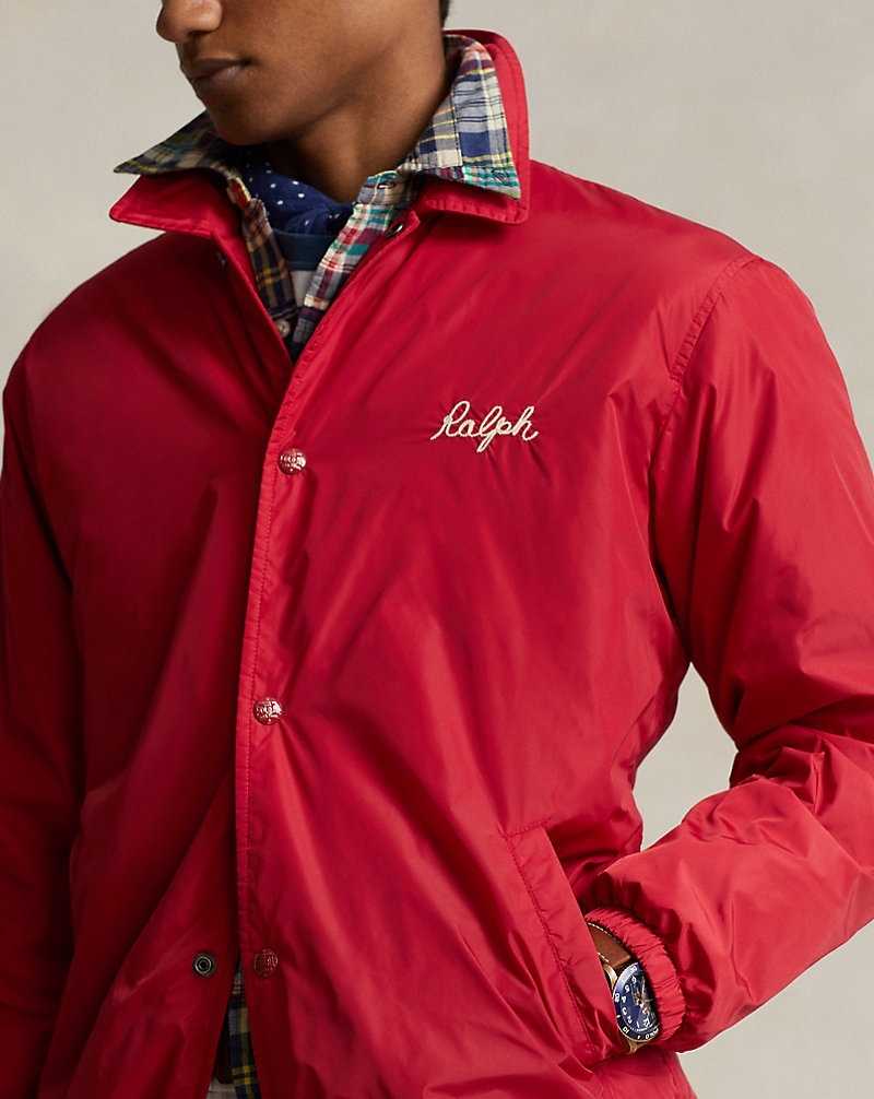 Chamarras Ralph Lauren Water-Repellent Coach's Hombre Rojos | QKCLGPA-54 - vista 5