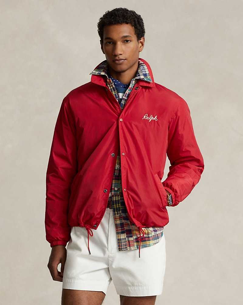 Chamarras Ralph Lauren Water-Repellent Coach's Hombre Rojos | QKCLGPA-54 - vista 1