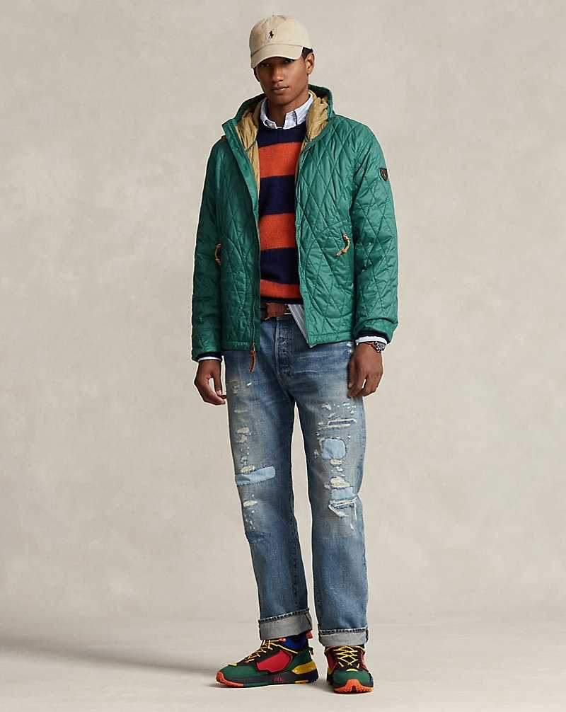 Chamarras Ralph Lauren Water-Repellent Hooded Hombre Verdes | UWZMBPT-10 - vista 3