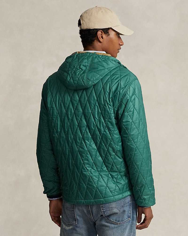 Chamarras Ralph Lauren Water-Repellent Hooded Hombre Verdes | UWZMBPT-10 - vista 4