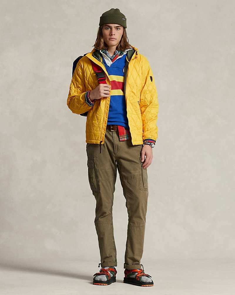 Chamarras Ralph Lauren Water-Repellent Hooded Hombre Amarillos | TVYFCRA-12 - vista 3