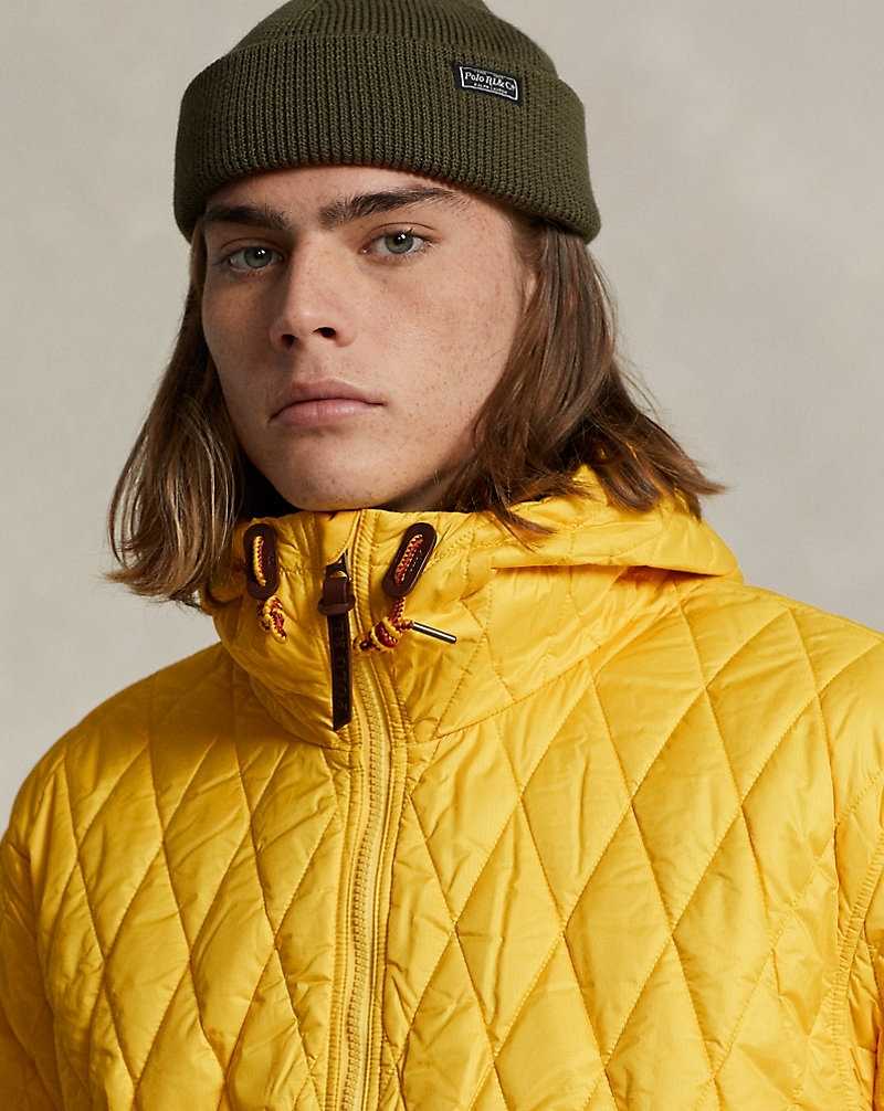 Chamarras Ralph Lauren Water-Repellent Hooded Hombre Amarillos | TVYFCRA-12 - vista 5