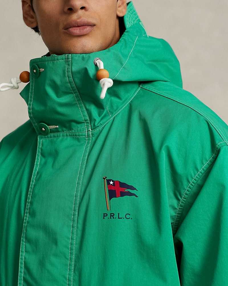 Chamarras Ralph Lauren Water-Repellent Twill Hooded Hombre Verdes | CTEAOWL-89 - vista 5