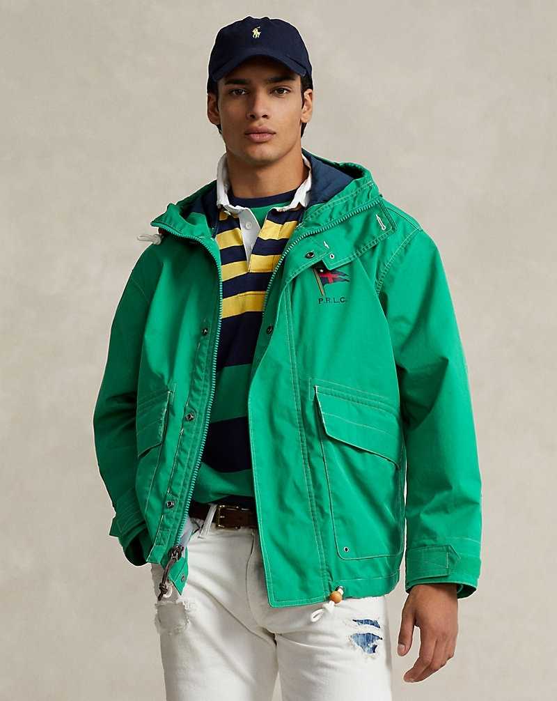 Chamarras Ralph Lauren Water-Repellent Twill Hooded Hombre Verdes | CTEAOWL-89 - vista 1