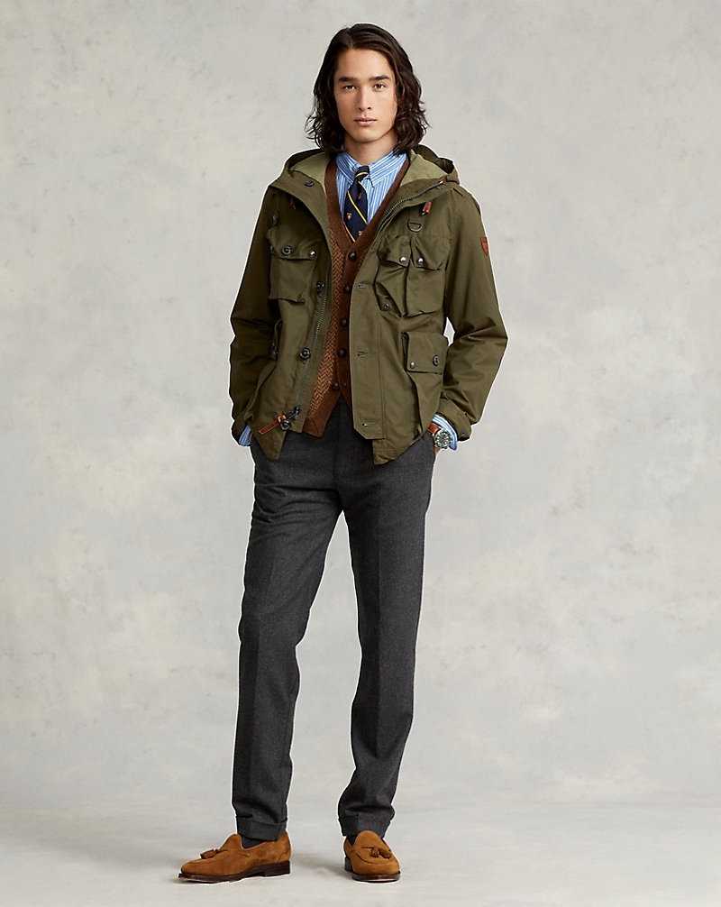 Chamarras Ralph Lauren Water-Repellent Utility Hombre Verde Oliva | STQPFBO-84 - vista 3