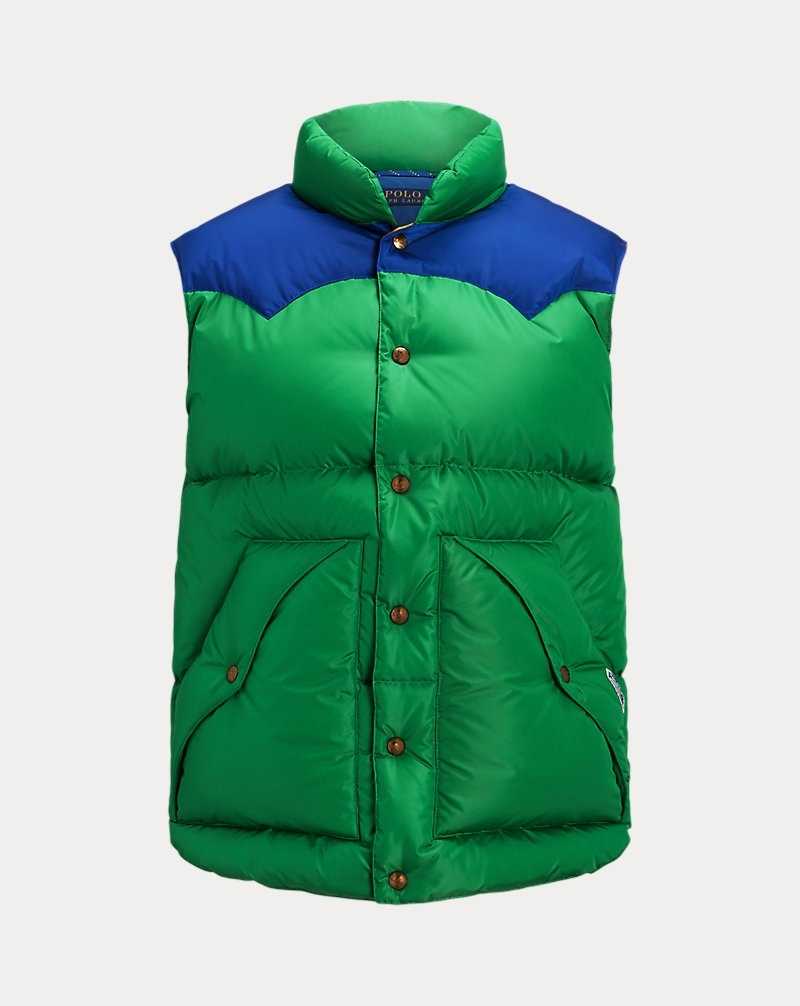 Chamarras Ralph Lauren Water-Resistant Down Western Gilet Hombre Verdes Azules | NYODRKV-49 - vista 2