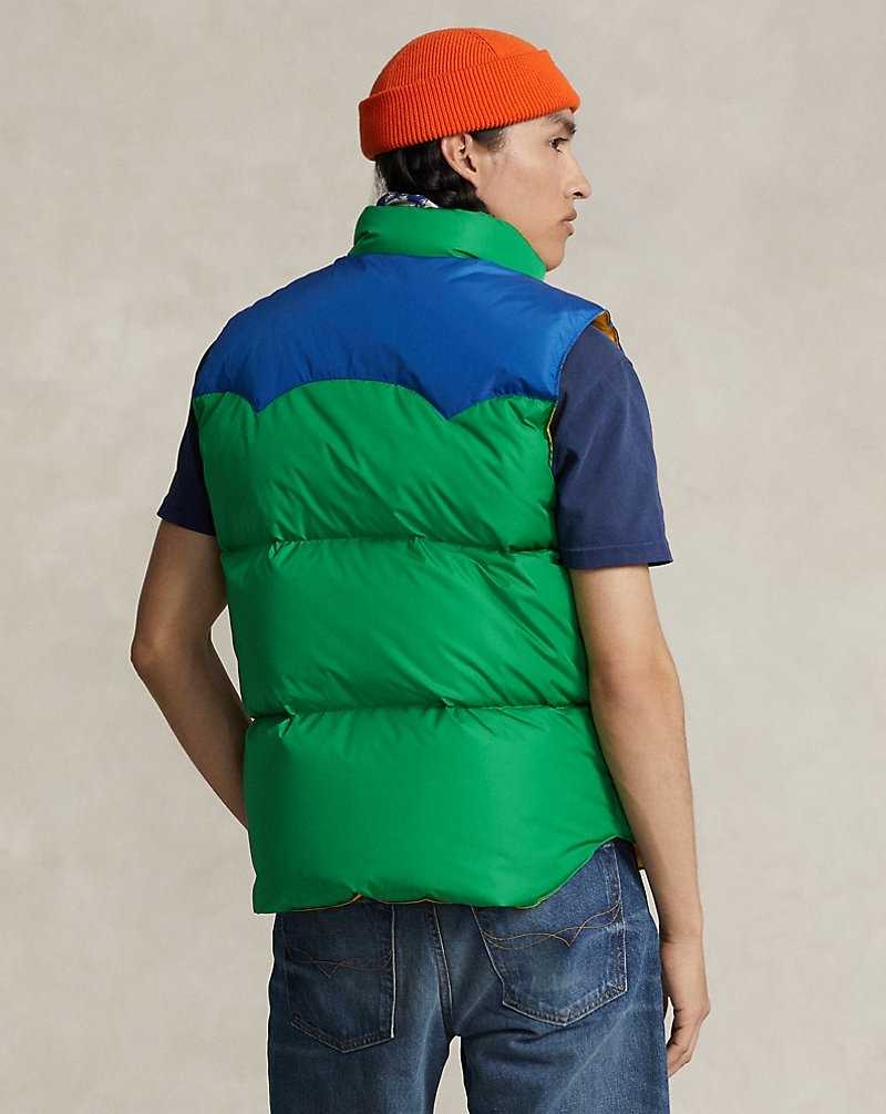 Chamarras Ralph Lauren Water-Resistant Down Western Gilet Hombre Verdes Azules | NYODRKV-49 - vista 4